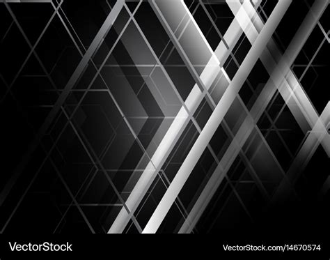 Abstract black and white geometric background Vector Image