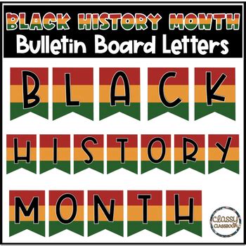 Black History Month Bulletin Board Letters - Pennant Banner | TPT