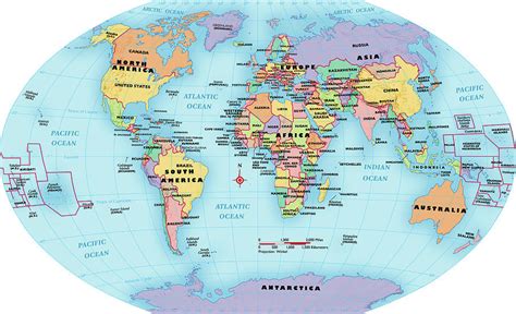 World Map, Continent And Country Labels by Globe Turner, Llc