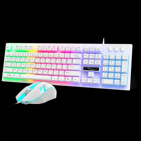 Gaming Keyboard and Mouse Combo, RGB Rainbow LED Backlit Keyboard, PC Gaming Keyboard Mechanical ...