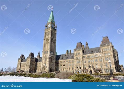 Parliament Buildings Winter View, Ottawa, Canada Stock Photo - Image of gothic, clock: 24252954