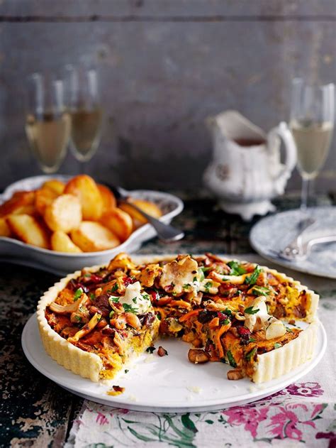 Vegan mushroom, chestnut and cranberry tart | Jamie magazine recipes