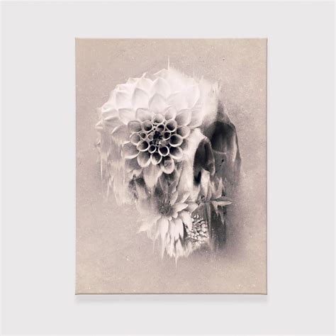 Floral Skull Canvas Wall Art Print Sugar Skull Stretched - Etsy