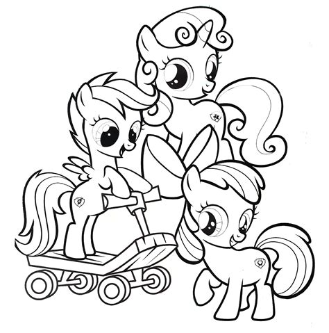 My Little Pony Cutie Mark Crusaders Coloring Pages at GetColorings.com | Free printable ...