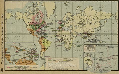 World Map 1700-1763: Colonies