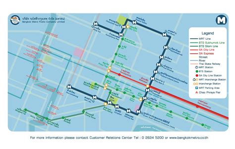 Bangkok city line map - Bangkok airport rail link city line map (Thailand)