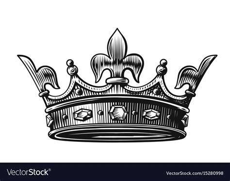 King Crown Vector Illustration hand drawn on white. Download a Free Preview or High… | Tatuaje ...