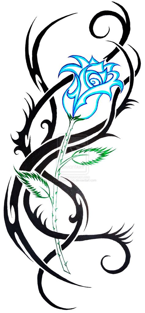 Blue Tribal Rose Tattoo Design 26 Beautiful Tribal Rose Tattoos - nocturnos-bidireccionales