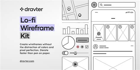 Dravter - Lo-fi Wireframe Kit | Figma