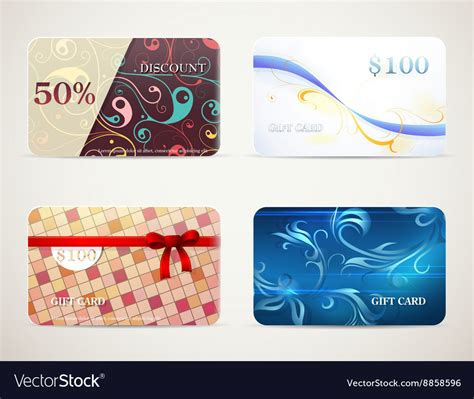 Gift card designs set Royalty Free Vector Image