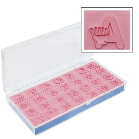 Fingerspelled Alphabet Rubber Stamp Kit