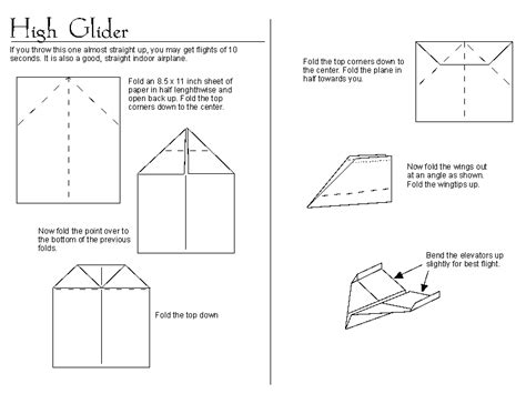 Paper Airplanes Gliders Instructions