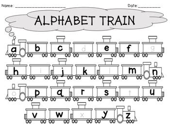 Alphabet Train Writing Worksheets by The Wonderful World of PreK