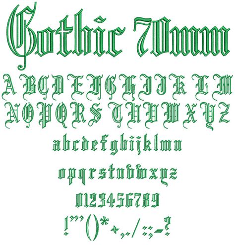 Gothic Outlines 70mm Font