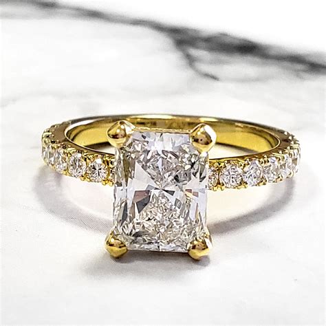 1.72ct. Heart shape Natural Diamond U-Pave Setting Diamond Engagement Ring (GIA Certified ...