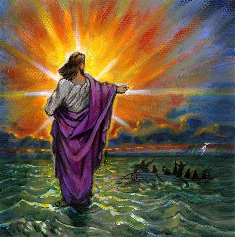 Sketch for Jesus Walking on Water - Paintings by John Lautermilch | Paintings & Prints, Religion ...