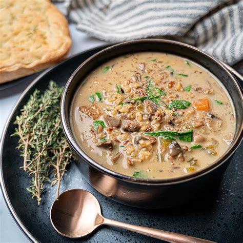 Instant Pot Vegan Wild Rice and Mushroom Soup – Skinny Spatula