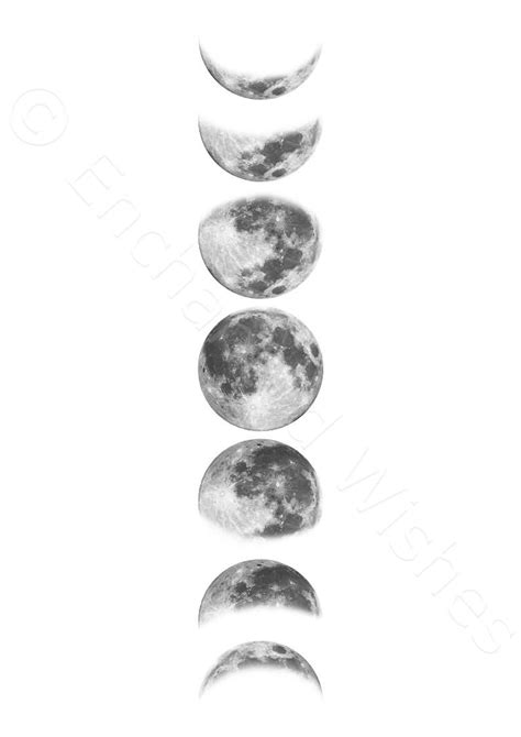 Black & White Moon Phases Print PRINTABLE, Digital Moon Poster, Moon Phase Chart, Modern Moon ...