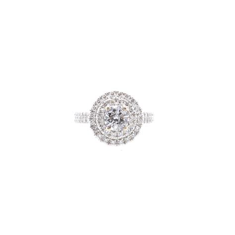 18k White Gold Diamond Halo Engagement Ring – Oliver Jewellery