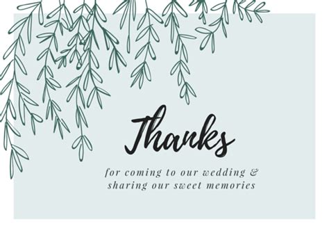 Printable Wedding Thank You Cards - Thank You Note Wording