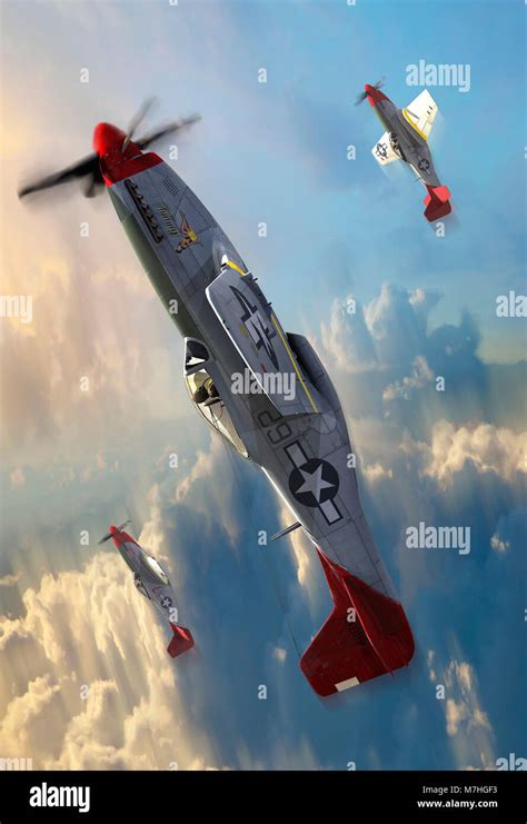 Tuskegee airmen flying their P-51 Mustangs Stock Photo - Alamy