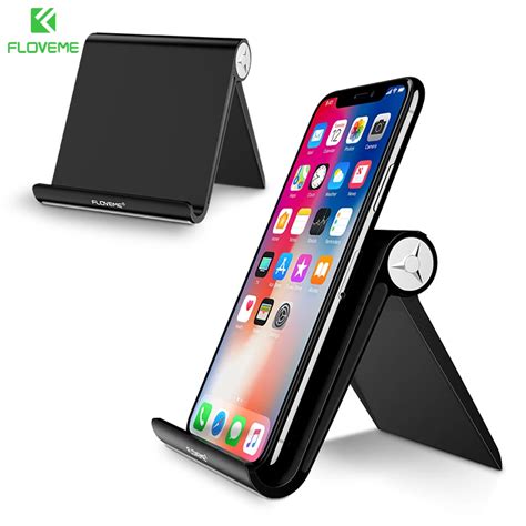 FLOVEME Mini Desk Phone Holder For Samsung S9 S8 Stand Foldable Mobile Phone Holder For iPhone ...