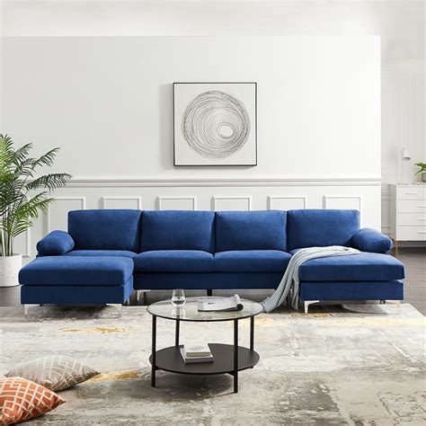 Veryke Modern L-Shaped Convertible Sectional Sofa Beds, Sofa Couch for Living Room Small Space ...