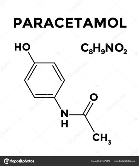 Paracetamol structural chemical formula Stock Vector Image by ©eshana_blue #275479174