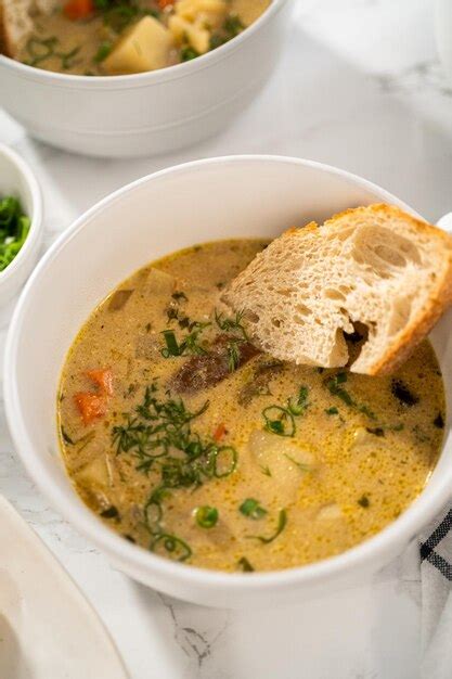 Premium Photo | Creamy wild mushroom soup