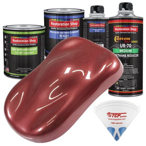 Candy Apple Red Metallic Quart Kit Low VOC URETHANE BASECOAT Paint - Walmart.com - Walmart.com