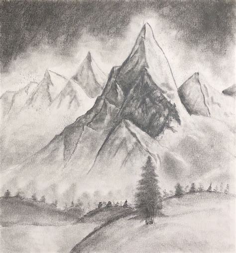 How To Draw A Mountain Landscape at Drawing Tutorials