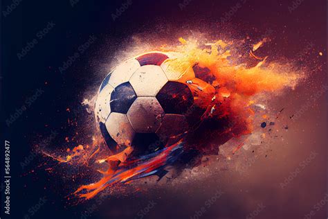 Cool soccer ball wallpaper. generative ai Stock Illustration | Adobe Stock