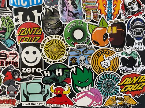 100pcs Skateboard Brands Logos Themed Waterproof Sticker Pack | Etsy