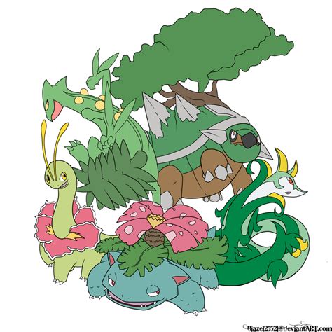 Grass Starters Final Evolution by Nightwind-Dragon on DeviantArt