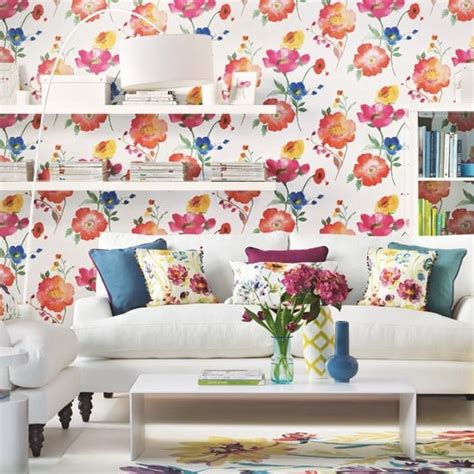 Free download Living room with bold floral wallpaper Living room decoration [550x550] for your ...