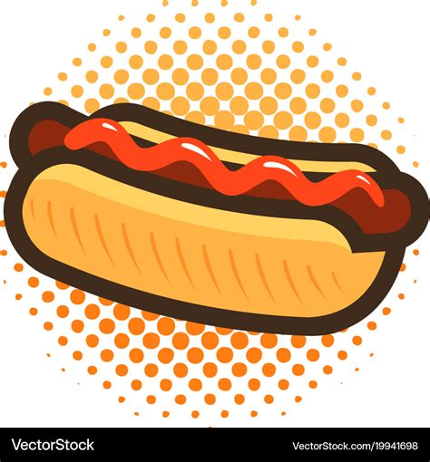 Hot dog fast food takeaway logo or icon Royalty Free Vector