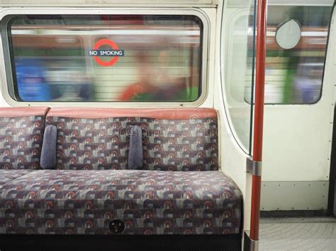 Interior of a 1972 Bakerloo Line Underground Train Showing the Vintage Seating and Design ...