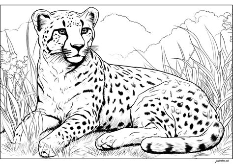 Cheetah Coloring Pages For Kids