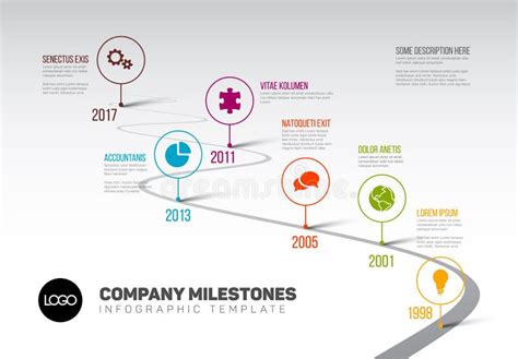 Infographic Timeline Template with Pointers Stock Vector - Illustration ...