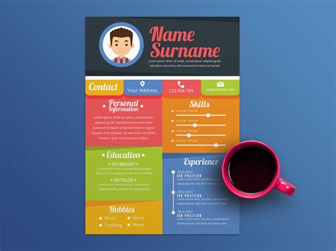 Free Colorful Resume Templates by Julian Ma on Dribbble