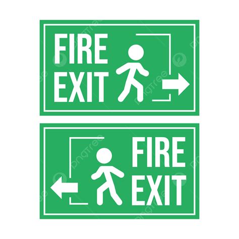 Fire Exit Sign, Fire Exit, Fire Exit Vector, Jalur Evakuasi Sign PNG and Vector with Transparent ...