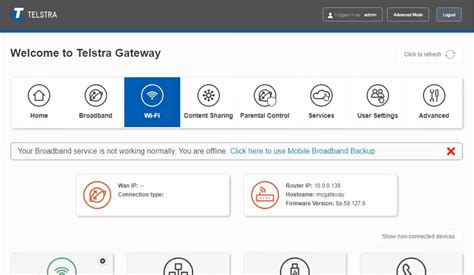 Telstra Modem Login - 192.168.1.1