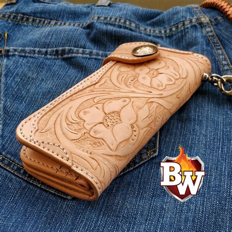 Handmade 8-inch Custom Handmade Leather Men's Biker Wallet | The Original Biker-Wallets.com ...