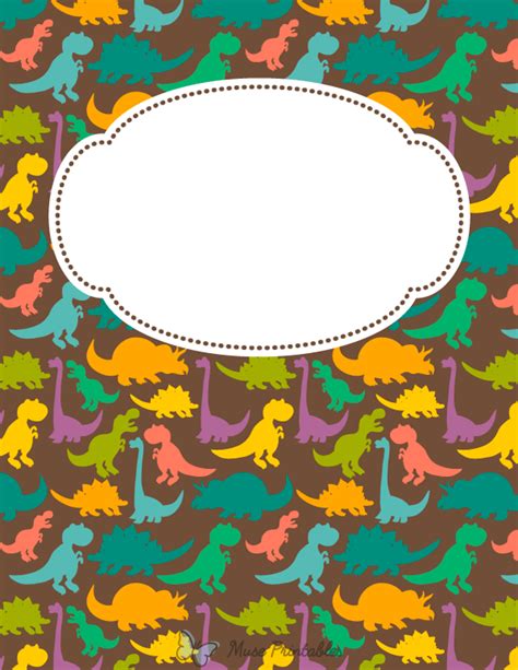 Printable Dinosaur Binder Cover