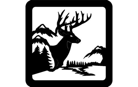 Deer Sitting Scene Free DXF File Free Download - DXF Patterns