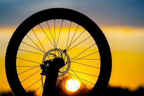 Premium Photo | Bicycle silhouette on sunset