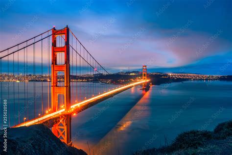 Golden Gate Bridge at night Stock Photo | Adobe Stock