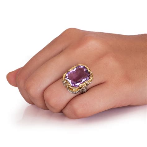 Vintage Amethyst Filigree Ring in 14K Gold