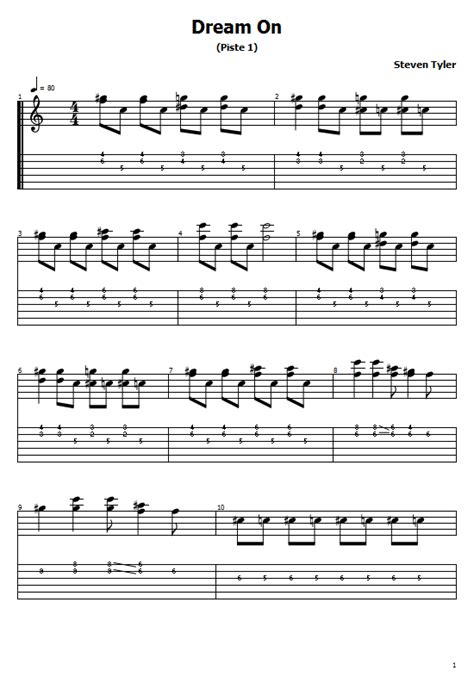 Dream On Tabs Aerosmith Free Guitar Tabs And Sheet