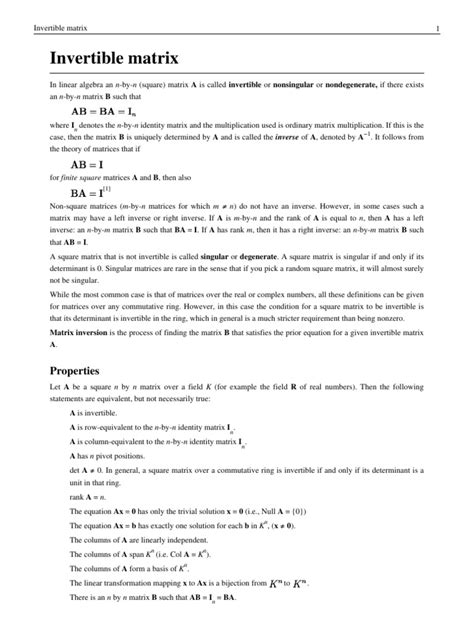 Invertible matrix | Determinant | Matrix (Mathematics)